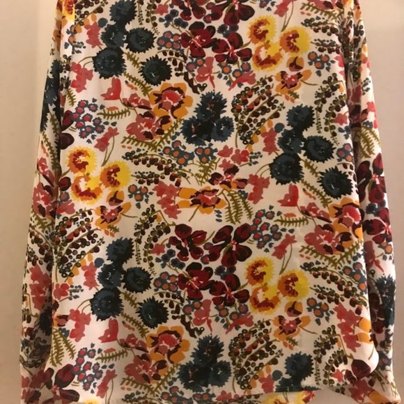 Floral Print Blouse (Loft, Size M) - Picture 6 of 7